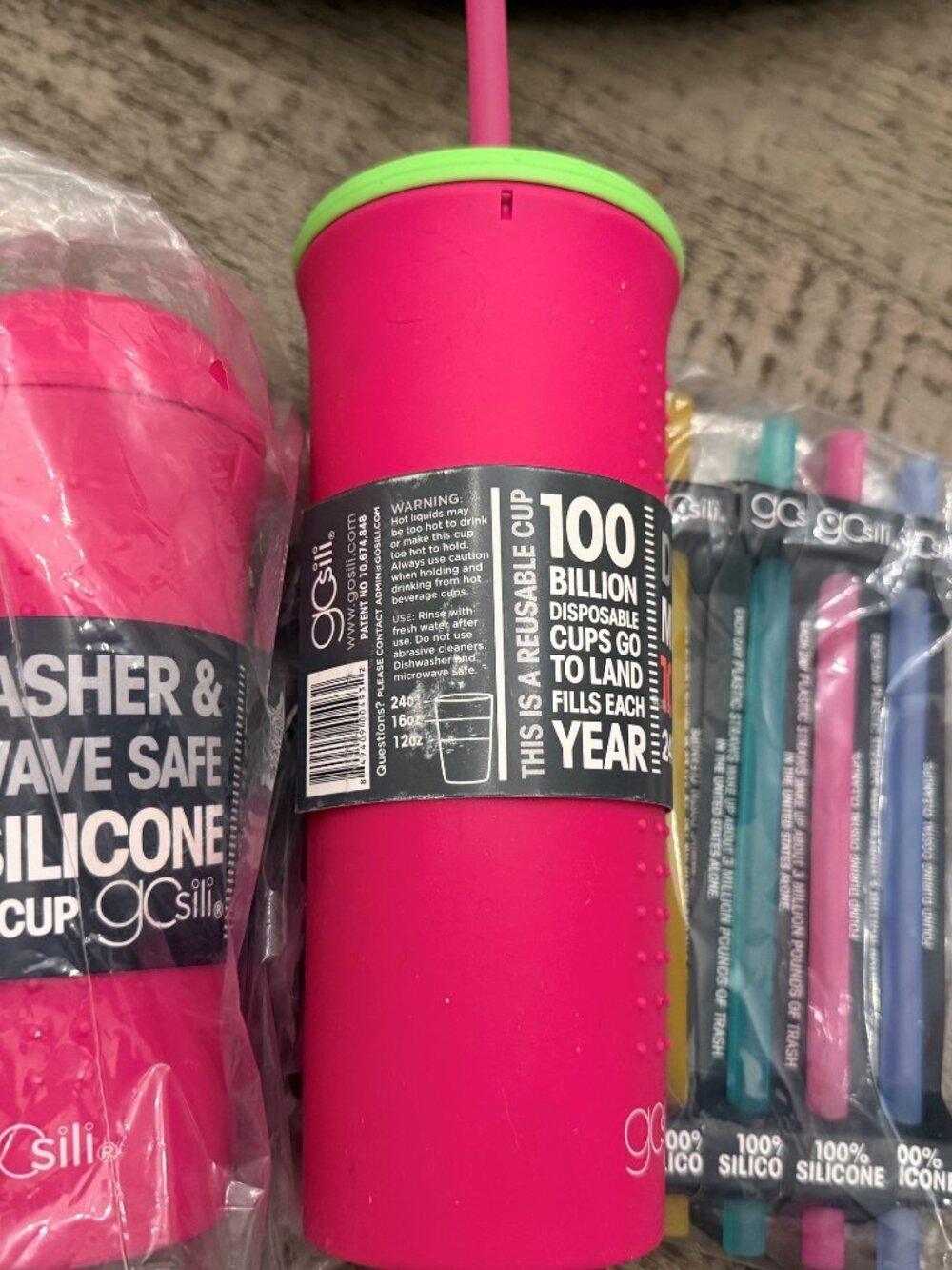 goSili reusable silicone drinking cups and straws bundle